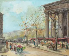 Paris Scene by Charles Blondin, Oil on canvas, sold Feb 2013