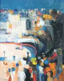 Georges Briata, Corrida En Arles (Bullfight in Arles), Oil on canvas, executed 1966