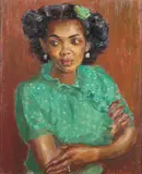 Irwin D. Hoffman, The Green Polka Dot Blouse, Oil on canvas