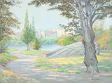 Ethel Paxson, "Central Park" (Manhattan, Oil on masonite