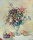 Thorbjor Rostad, Still Life of Flowers, Oil on board Click here to view supplemental information for this lot.