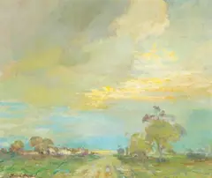 Edith Lucille Howard, An Impressionist View of a Glorious Sunny Sky, Oil on canvas