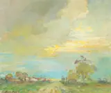 Edith Lucille Howard, An Impressionist View of a Glorious Sunny Sky, Oil on canvas