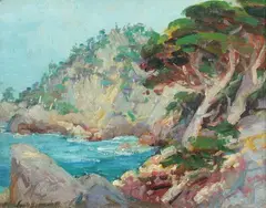 Edith Lucille Howard, Impressionist View of Point Lobos, Oil on board Click here to view supplemental information for this lot.