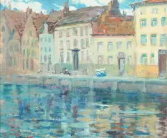 Edith Lucille Howard, Quai Espagnole, Oil on board Click here to view supplemental information for this lot.