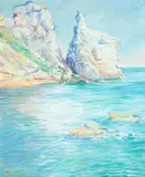 Charles Merrill Mount, Ireland'S Eye-The Irish Sea, Sargent had a profound and lasting impact on Mount's classical Impressionist style, in which be painted in buttery, impasto brush strokes and high key pastel colors