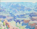 Panoramic Impressionist Vista of the Grand Canyon by Christian von Schneidau, Oil on canvas Click here to view supplemental information for this lot., offered Feb 2013