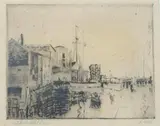 On the Waterfront by A. H. O. Rolle, D.C. (1919-1932, except 1925) and the Washington Watercolor Club (1930-1937), offered Feb 2013