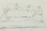 Hauling the Seine by A. H. O. Rolle, A preliminary study for a major Rolle watercolor, offered Feb 2013