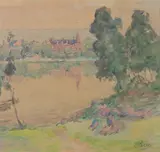 A. H. O. Rolle, View of Georgetown from Across the Potomac, D.C. (1919-1932, except 1925) and the Washington Watercolor Club (1930-1937)