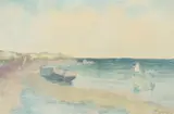 Children Playing at the Edge of the Chesapeake by A. H. O. Rolle, D.C. (1919-1932, except 1925) and the Washington Watercolor Club (1930-1937), offered Feb 2013