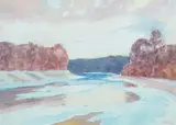 Ice Floes on the Potomac by A. H. O. Rolle, D.C. (1919-1932, except 1925) and the Washington Watercolor Club (1930-1937), offered Feb 2013