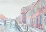 A. H. O. Rolle, C&O Canal, Fastov that Rolle had this watercolor (with different mat and frame) hanging in the bedroom of his house toward the end of his life