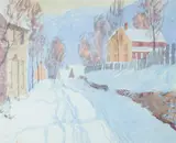A. H. O. Rolle, Snow-Covered Road Flanked with Houses in Harper'S Ferry, Fastov that Rolle had this watercolor (with different mat and frame) hanging in the bedroom of his house toward the end of his life