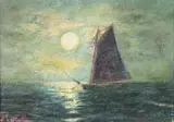 A. H. O. Rolle, Skipjack in Moonlight, D.C. (1919-1932, except 1925) and the Washington Watercolor Club (1930-1937)