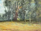 Edge of a Forest with Meadow in the Foreground by A. H. O. Rolle, D.C. (1919-1932, except 1925) and the Washington Watercolor Club (1930-1937), offered Feb 2013