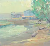 Beached Boats by A. H. O. Rolle, D.C. (1919-1932, except 1925) and the Washington Watercolor Club (1930-1937), offered Feb 2013