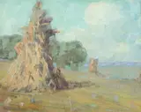 Harvest Scene by A. H. O. Rolle, D.C. (1919-1932, except 1925) and the Washington Watercolor Club (1930-1937), offered Feb 2013