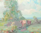 Cow Pasture by A. H. O. Rolle, D.C. (1919-1932, except 1925) and the Washington Watercolor Club (1930-1937), offered Feb 2013