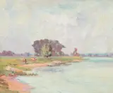 Chesapeake Sketch by A. H. O. Rolle, D.C. (1919-1932, except 1925) and the Washington Watercolor Club (1930-1937), offered Feb 2013