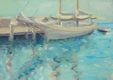 Dock on Solomon'S Island by A. H. O. Rolle, D.C. (1919-1932, except 1925) and the Washington Watercolor Club (1930-1937), offered Feb 2013