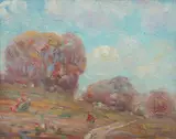 Autumn Hillside Outside of Alexandria by A. H. O. Rolle, D.C. (1919-1932, except 1925) and the Washington Watercolor Club (1930-1937), offered Feb 2013