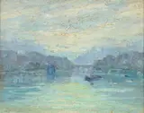 Susquehanna River at Night Washed with Moonlit Skies, 1922-1930 by A. H. O. Rolle, D.C. (1919-1932, except 1925) and the Washington Watercolor Club (1930-1937), sold Feb 2013