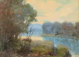 Edge of the Chesapeake by A. H. O. Rolle, D.C. (1919-1932, except 1925) and the Washington Watercolor Club (1930-1937), offered Feb 2013