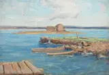View from Eastern Shore by A. H. O. Rolle, D.C. (1919-1932, except 1925) and the Washington Watercolor Club (1930-1937), offered Feb 2013