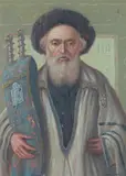 Lajos Kolozsváry, Half Length Study of a Standing Rabbi Holding a Torah, Oil on artist's board Click here to view supplemental information for this lot.