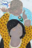 Irene Awret, Mother Giving Baby "Piggy Back" Ride, Mixed media on stone panel Click here to view supplemental information for this lot.