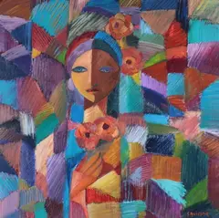 Abstract by Simon Avissar, Oil on canvas, offered Feb 2013