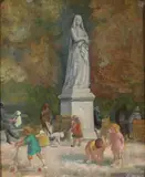 Children Playing in the Luxembourg Gardens by French School, Oil on canvas, offered Feb 2013