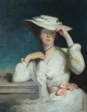 George Elgar Hicks, Untitled, SYMPHONY IN WHITE AND PINK, signed and dated 1901 lower left, oil on canvas