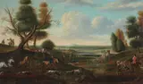 James Seymour, PANORAMIC HUNT SCENE, circa 1740, Oil on canvas Click here to view supplemental information for this lot.