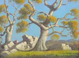 Benson Bond Moore, Trees and Rocks, DC 1875-1941) were the 2 DC artists and 2 of only 12 Southern Impressionists selected by Professor William Gerdts, for inclusion in his very popular, scholarly, well-written, trailblazing book American Impressionism, published in 1984, which is still in print and selling well, and Moore's classical American Impressionist style, up through c. 1925 and his post c. 1925 evolution into a truly unique form of Impressionism, not practiced by any other American artist, in which almost all