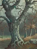 Benson Bond Moore, Old Beech Tree, DC 1875-1941) were the 2 DC artists and 2 of only 12 Southern Impressionists selected by Professor William Gerdts, for inclusion in his very popular, scholarly, well-written, trailblazing book American Impressionism, published in 1984, which is still in print and selling well, and Moore's classical American Impressionist style, up through c. 1925 and his post c. 1925 evolution into a truly unique form of Impressionism, not practiced by any other American artist, in which almost all