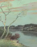 Benson Bond Moore, Evening on the Upper Potomac, DC 1875-1941) were the 2 DC artists and 2 of only 12 Southern Impressionists selected by Professor William Gerdts, for inclusion in his very popular, scholarly, well-written, trailblazing book American Impressionism, published in 1984, which is still in print and selling well, and Moore's classical American Impressionist style, up through c. 1925 and his post c. 1925 evolution into a truly unique form of Impressionism, not practiced by any other American artist, in which almost all