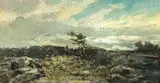 Charles Henry Miller, Sunset at Purgatory, N.Y." Oil on canvas