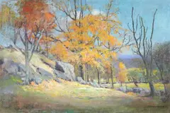 Bruce R. Crane, Autumn Landscape, Oil on canvas