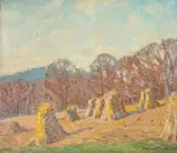 Robert Emmett Owen, View of Golden Haystacks in a Meadow