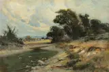 John Marshall Gamble, Landscape of a Meandering Stream at Low Ebb