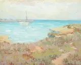 Skipjack on a Chesapeake Inlet by A. H. O. Rolle, D.C. (1919-1932, except 1925) and the Washington Watercolor Club (1930-1937), offered Feb 2013