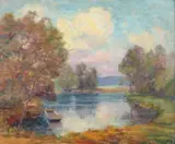 Indian Summer by A. H. O. Rolle, D.C. (1919-1932, except 1925) and the Washington Watercolor Club (1930-1937), offered Feb 2013