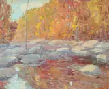 Rock Creek in Autumn by A. H. O. Rolle, D.C. (1919-1932, except 1925) and the Washington Watercolor Club (1930-1937), offered Feb 2013
