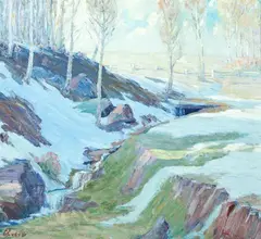A. H. O. Rolle, Winter Stream, D.C. (1919-1932, except 1925) and the Washington Watercolor Club (1930-1937)