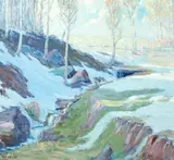 A. H. O. Rolle, Winter Stream, D.C. (1919-1932, except 1925) and the Washington Watercolor Club (1930-1937)