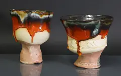 Simon Carroll (1964-2009) by Simon Carroll, two earthenware yunomi, sold Jan 2023