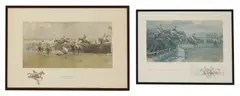 called 'Snaffles' Charles Johnson Payne, Untitled, The Canal Turn' print in colours with printed remarque signed in pencil l.r.