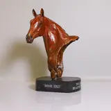 Georgina Welch, Untitled, study of a horse's head bronze with brown patina